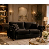 Nicole 3 Seater Sofa with Rolled Arms & Scatter Cushions