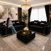 Madrid 3+2 Sofa Set | Luxury Chesterfield Cream & Gold Sofa Suite