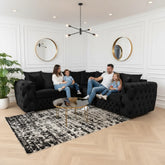 Ashton L-Shape Corner Sofa | Velvet Deep-Buttoned Chesterfield