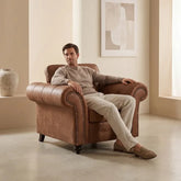 Oakland Tan Suede Armchair