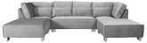 Sloane U Shape Grey Velvet Corner Sofa