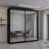 Serbia Black Sliding Wardrobe 150cm/203cm