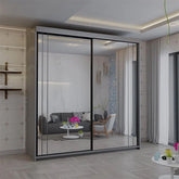 Serbia Grey Sliding Wardrobe 150cm/203cm