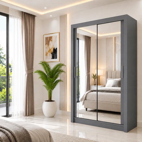 Milan Sliding Door Wardrobe with Full Mirror