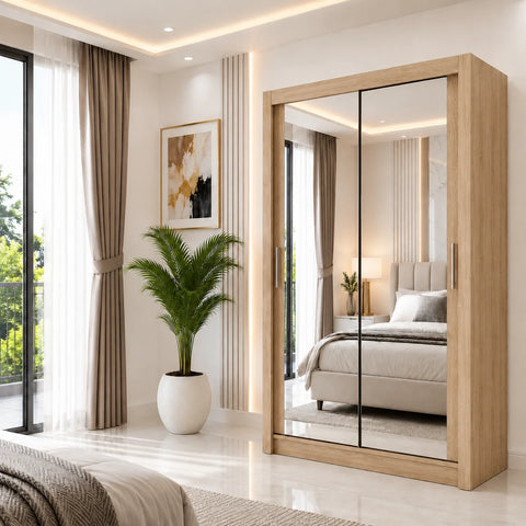 Milan Sliding Door Wardrobe with Full Mirror