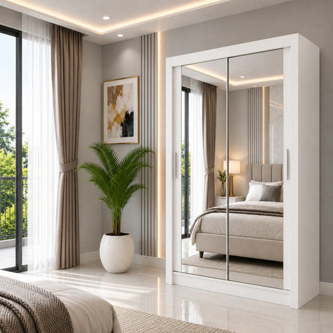 Milan Sliding Door Wardrobe with Full Mirror