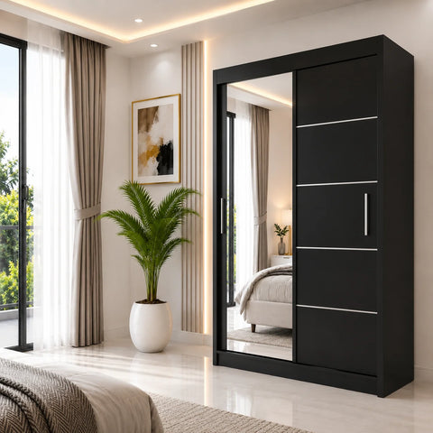 Lyon Sliding Door Wardrobe with Mirror