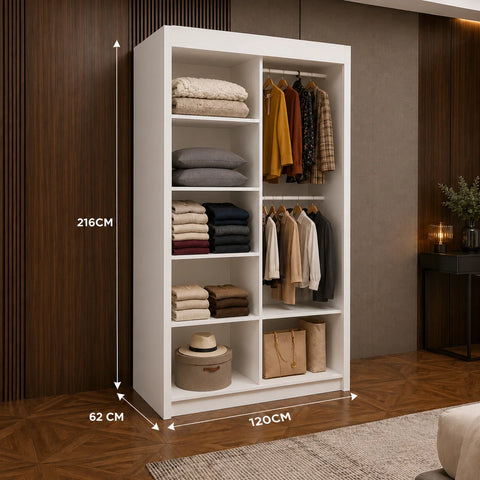 Lyon Sliding Door Wardrobe with Mirror