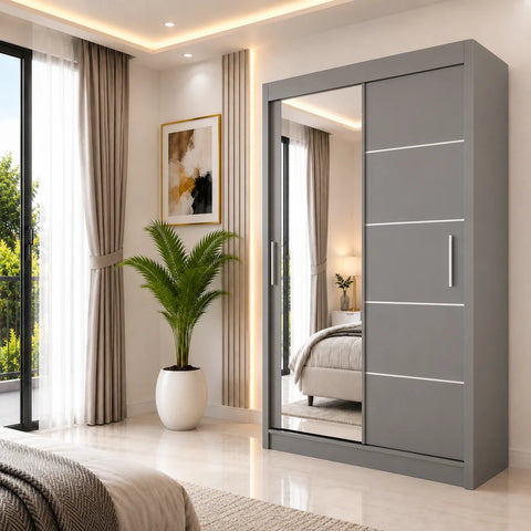 Lyon Sliding Door Wardrobe with Mirror