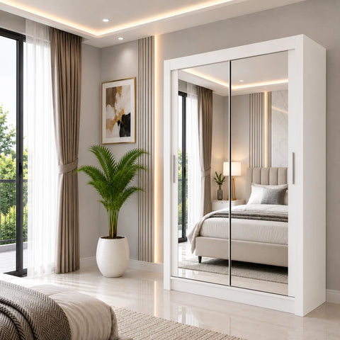 Milan Sliding Door Wardrobe with Full Mirror