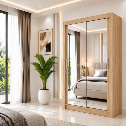 Milan Sliding Door Wardrobe with Full Mirror