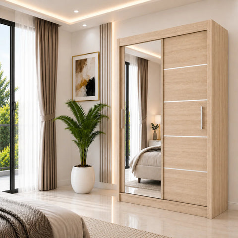 Lyon Sliding Door Wardrobe with Mirror