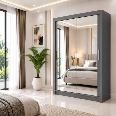 Milan Sliding Door Wardrobe with Full Mirror