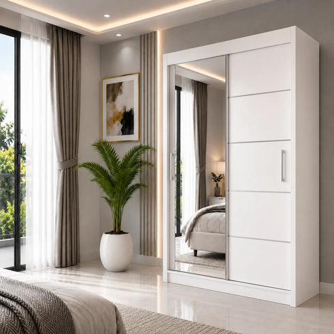 Lyon Sliding Door Wardrobe with Mirror
