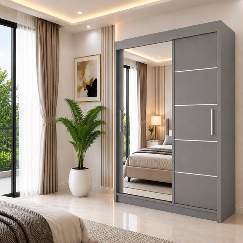 Lyon Sliding Door Wardrobe with Mirror
