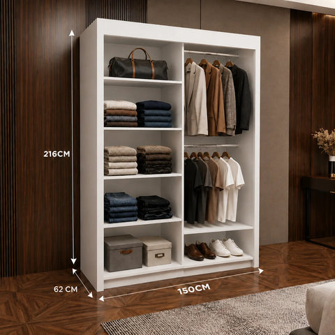 Milan Sliding Door Wardrobe with Full Mirror