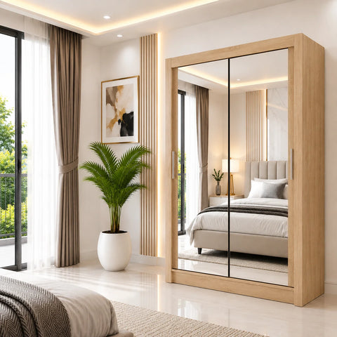 Milan Sliding Door Wardrobe with Full Mirror