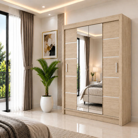 Oslo Sliding Door Wardrobe with Mirror