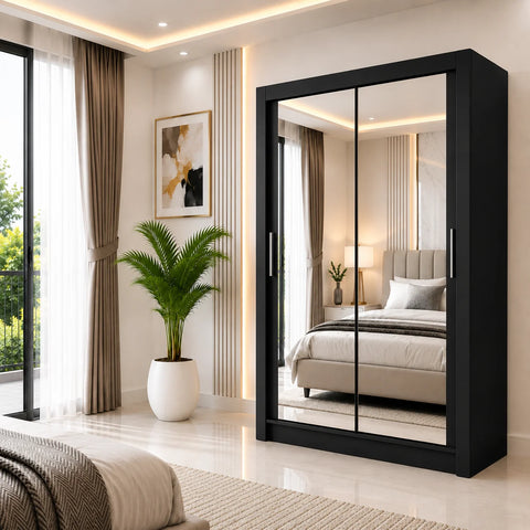 Milan Sliding Door Wardrobe with Full Mirror