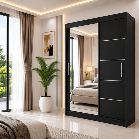 Lyon Sliding Door Wardrobe with Mirror