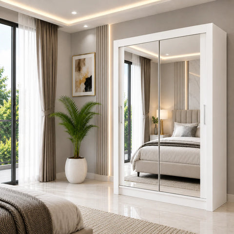 Milan Sliding Door Wardrobe with Full Mirror