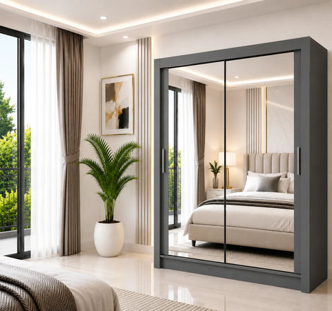 Milan Sliding Door Wardrobe with Full Mirror