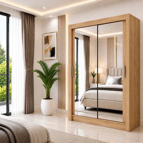 Milan Sliding Door Wardrobe with Full Mirror