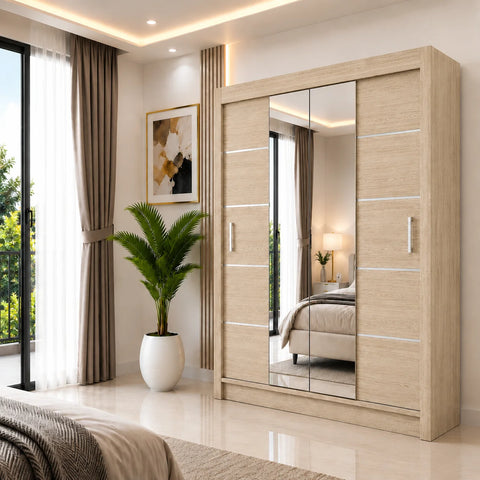 Oslo Sliding Door Wardrobe with Mirror