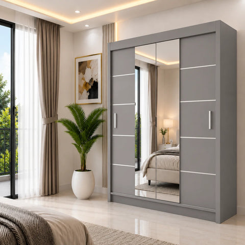 Oslo Sliding Door Wardrobe with Mirror