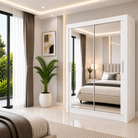 Milan Sliding Door Wardrobe with Full Mirror