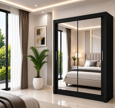 Milan Sliding Door Wardrobe with Full Mirror