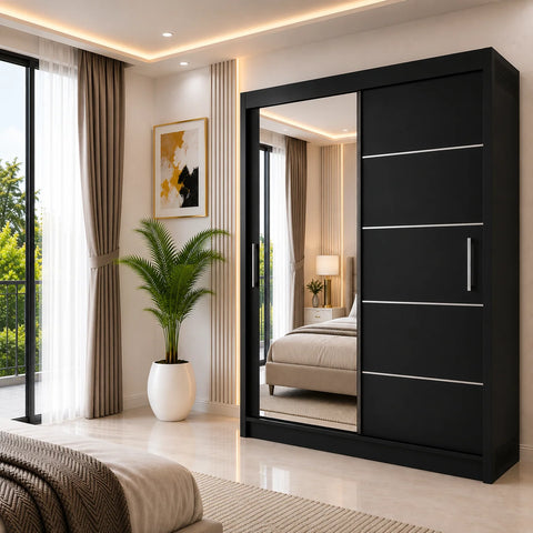 Lyon Sliding Door Wardrobe with Mirror