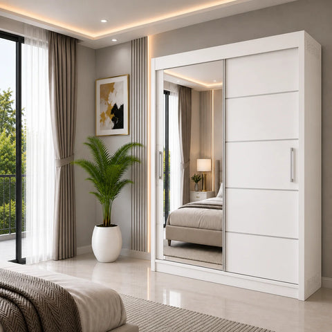 Lyon Sliding Door Wardrobe with Mirror