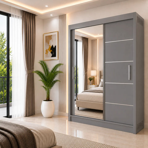 Lyon Sliding Door Wardrobe with Mirror