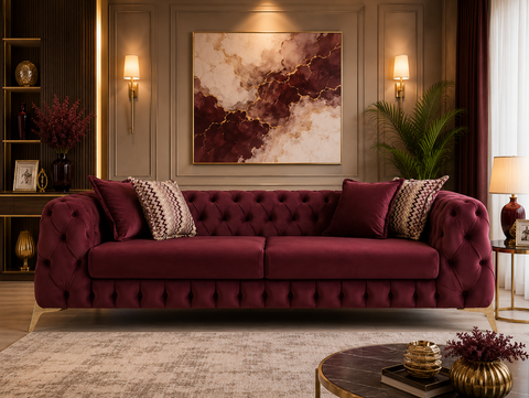 Italian Chesterfield 3 Seater Sofa