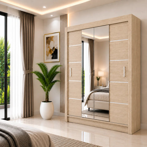 Oslo Sliding Door Wardrobe with Mirror