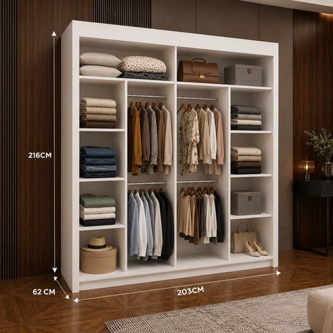 Milan Sliding Door Wardrobe with Full Mirror