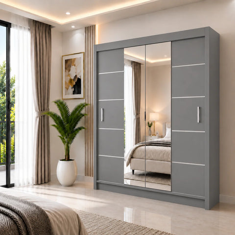 Oslo Sliding Door Wardrobe with Mirror