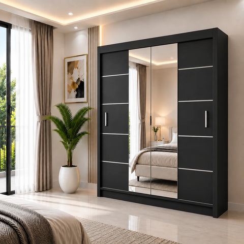 Oslo Sliding Door Wardrobe with Mirror
