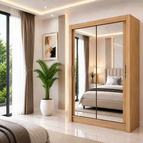 Milan Sliding Door Wardrobe with Full Mirror