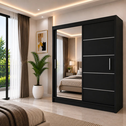 Lyon Sliding Door Wardrobe with Mirror