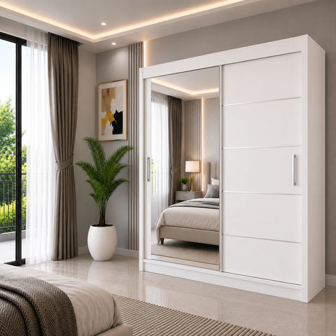 Lyon Sliding Door Wardrobe with Mirror