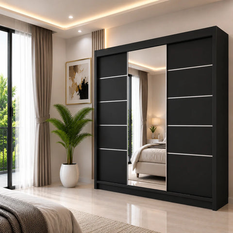 Lyon Sliding Door Wardrobe with Mirror