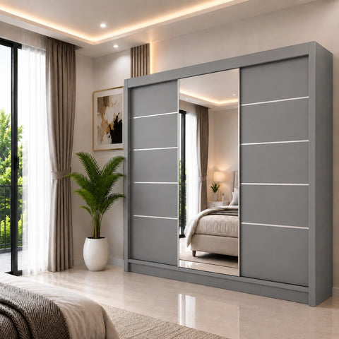 Oslo Sliding Door Wardrobe with Mirror