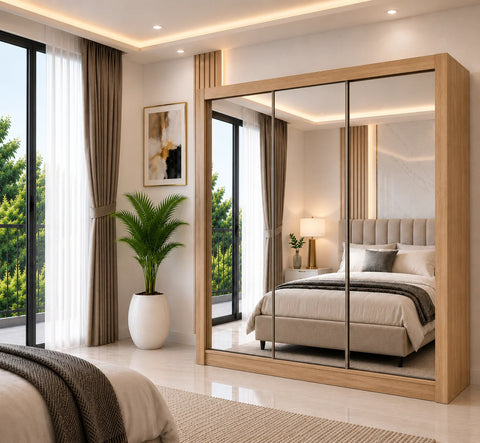 Milan Sliding Door Wardrobe with Full Mirror
