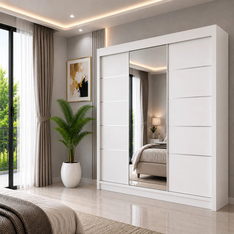 Lyon Sliding Door Wardrobe with Mirror