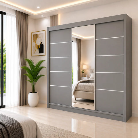 Lyon Sliding Door Wardrobe with Mirror