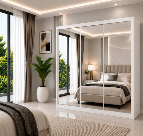 Milan Sliding Door Wardrobe with Full Mirror