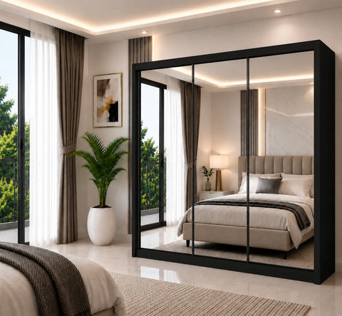Milan Sliding Door Wardrobe with Full Mirror
