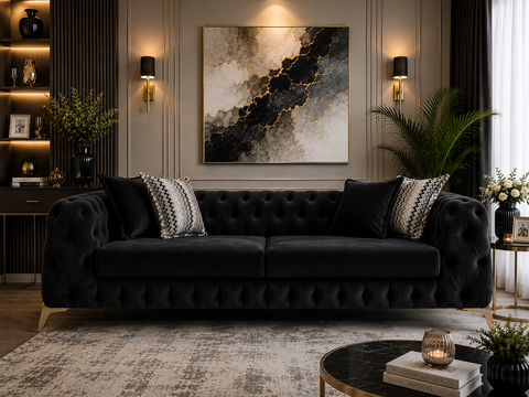 Italian Chesterfield 3 Seater Sofa